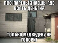 псс, парень! знаешь, где взять деньги? только медведеву не говори!