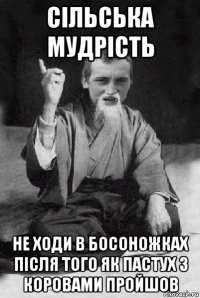 сільська мудрість не ходи в босоножках після того як пастух з коровами пройшов