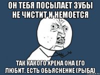 он тебя посылает зубы не чистит и немоется так какого хрена она его любит. есть обьяснение (рыба)