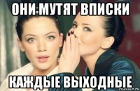 они мутят вписки каждые выходные