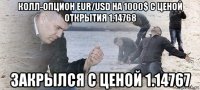 колл-опцион eur/usd на 1000$ с ценой открытия 1.14768 закрылся с ценой 1.14767