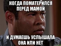 когда поматерился перед мамой и думаешь услышала она или нет