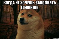 когда не хочешь заполнять elearning 