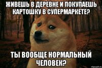 живешь в деревне и покупаешь картошку в супермаркете? ты вообще нормальный человек?