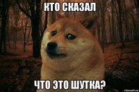 кто сказал что это шутка?