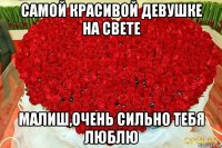самой красивой девушке на свете малиш,очень сильно тебя люблю