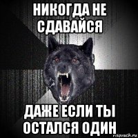 никогда не сдавайся даже если ты остался один