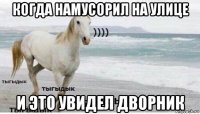 когда намусорил на улице и это увидел дворник