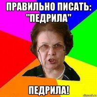 правильно писать: "педрила" педрила!