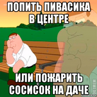 попить пивасика в центре или пожарить сосисок на даче