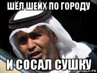 шёл шейх по городу и сосал сушку