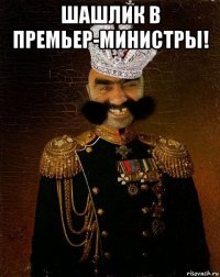 шашлик в премьер-министры! 