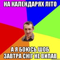 на календарях літо а я боюсь шоб завтра сніг не випав