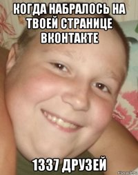 когда набралось на твоей странице вконтакте 1337 друзей