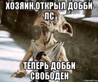 хозяин открыл добби лс теперь добби свободен