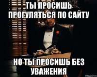 ты просишь прогуляться по сайту но ты просишь без уважения