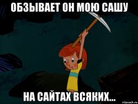 обзывает он мою сашу на сайтах всяких...