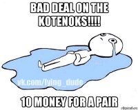 bad deal on the kotenoks!!!! 10 money for a pair