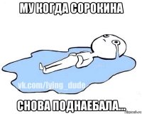 му когда сорокина снова поднаебала...