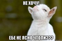 не хочу! ебе не ясно чтоли???