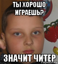 ты хорошо играешь? значит читер
