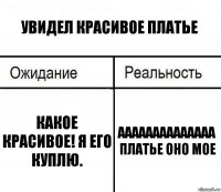 увидел красивое платье Какое красивое! Я его куплю. АААААААААААААА платье оно мое