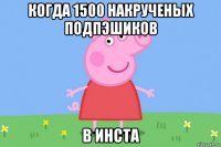 когда 1500 накрученых подпэшиков в инста