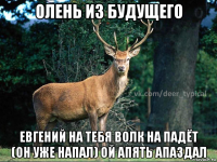 олень из будущего евгений на тебя волк на падёт (он уже напал) ой апять апаздал