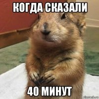 когда сказали 40 минут