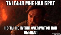 ты был мне как брат но ты не купил overwatch как обещал