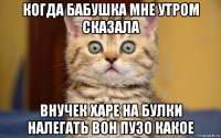 когда бабушка мне утром сказала внучек харе на булки налегать вон пузо какое