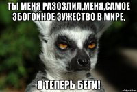 ты меня разозлил,меня,самое збогойное зужество в мире, я теперь беги!