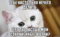 тебе настолько нечего делать, что ты пасёшь мои сохраненные фотки?