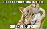 тебя за бочок укисить чтоле, жирное сцуко?