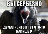 вы серьезно думали , что я тут что-то напишу ?
