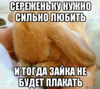 сереженьку нужно сильно любить и тогда зайка не будет плакать
