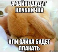 а зайке дадут клубнички или зайка будет плакать