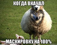 когда вкачал маскировку на 100%