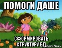помоги даше сформировать структуру бд