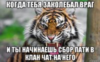 когда тебя заколебал враг и ты начинаешь сбор пати в клан чат на него