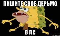 пишите свое дерьмо в лс