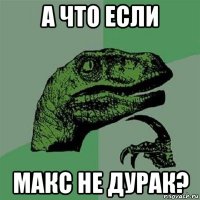 а что если макс не дурак?