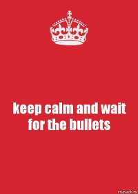 keep calm and wait for the bullets