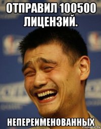 отправил 100500 лицензий. непереименованных