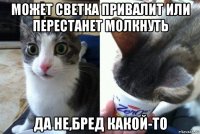 может светка привалит или перестанет молкнуть да не,бред какой-то