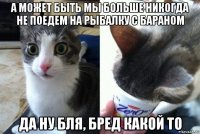а может быть мы больше никогда не поедем на рыбалку с бараном да ну бля, бред какой то