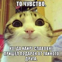 то чувство, когда наире славовне пришел подарок от тайного друга.