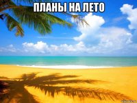 планы на лето 