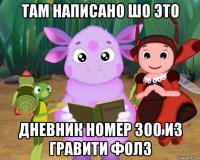 там написано шо это дневник номер 300 из гравити фолз