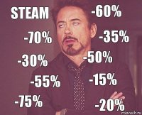 Steam -60% -30% -75% -15% -50% -55% -20% -70% -35%